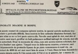 Mesajul disperat al managerului de la Spitalul de Pneumoftiziologie Iași