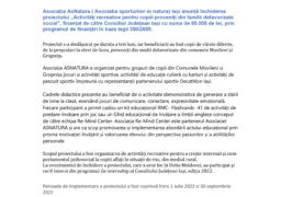 Asociația AsNatura ( Asociatia sporturilor in natura) Iași anunță închiderea proiectului „Activități recreative pentru copiii proveniți din familii defavorizate social”, finanțat de către Consiliul Județean Iași cu suma de 80.000 de lei, prin programul de finanțări în baza legii 350/2005.